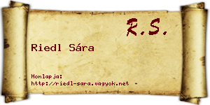Riedl Sára névjegykártya